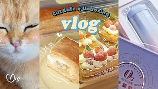 vlog | what i eat before getting braces, Cat cafe, unboxing water flosser  | loffi snow