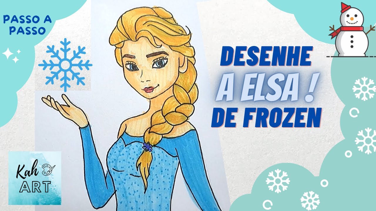 ELSA, FROZEN! Aprenda como Desenhar e Pintar, Super fácil! (passo a ...