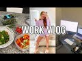 WORK VLOG | Corporate 9-5 Routine, VS PINK Rep Unboxing, Healthy Grocery Haul + what I eat in a day