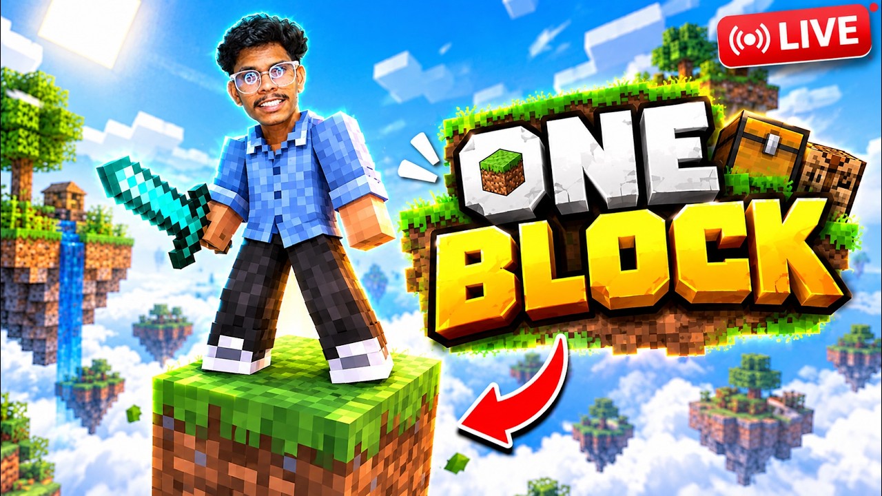 😂 1 BLOCK PE ZINDAGI JHAND! 🧱💀 | MINECRAFT ONE BLOCK LIVE #ep1  #minecraft #live  #livestream