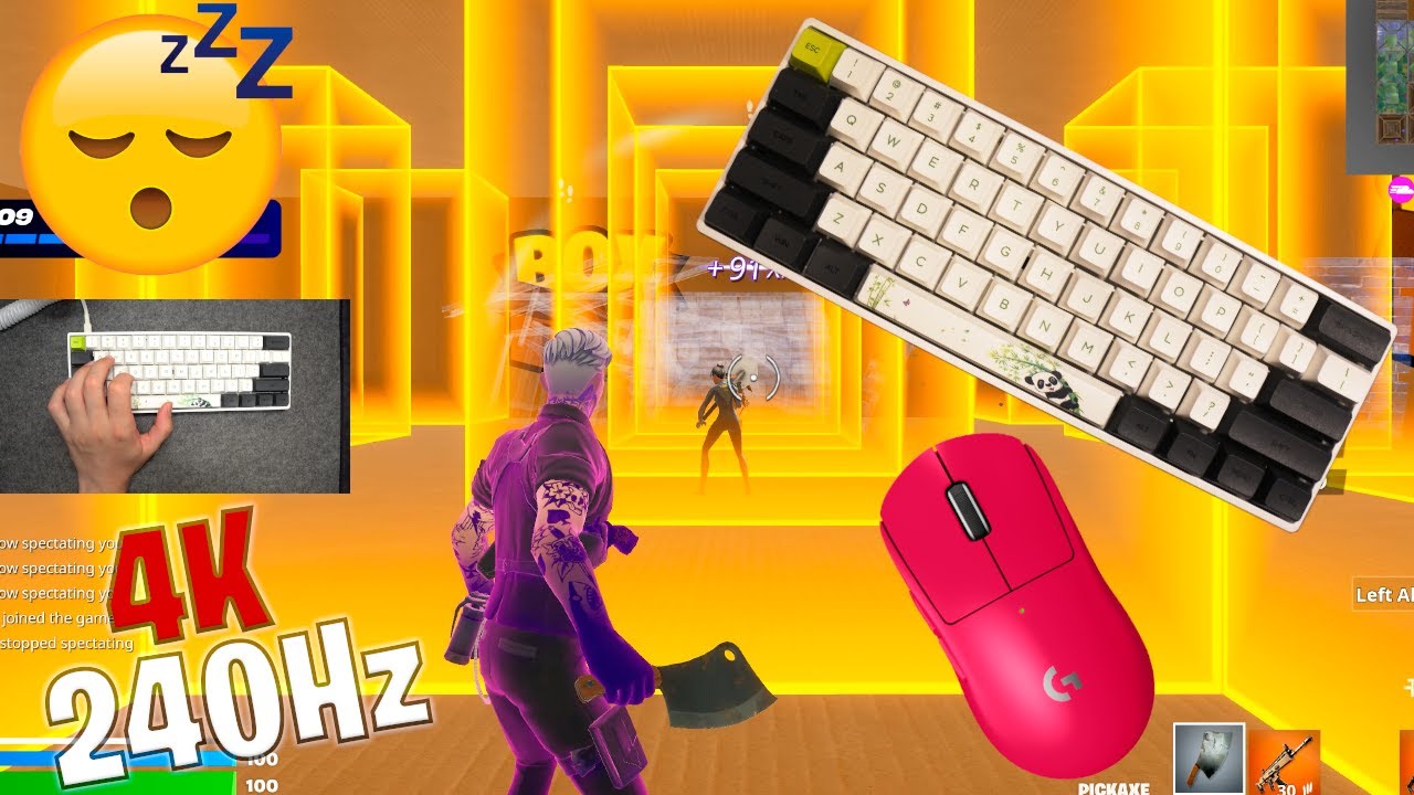 Skyloong SK61 Panda White ASMR 😴 Box Fight Gameplay 📦  Satisfying Keyboard Fortnite 4K 240 FPS 🏆