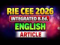 RIE B Ed 2026 English Article Concept with MCQs Discussion #riecee #2026