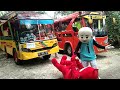 Upin & Ipin Kejar-Kejaran dg PO Teletubbies, Tayo The Little Bus Wisata Maha Dewi LILY ALAN WALKER
