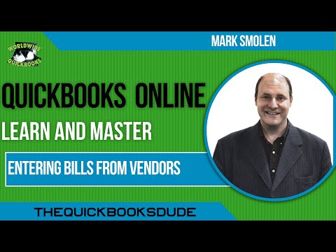 Entering Bills from Vendors into QuickBooks Online