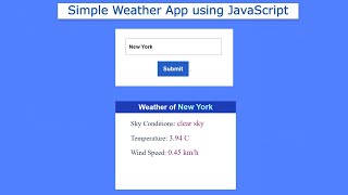 Simple Weather App using JavaScript | Build a Weather App with HTML, CSS & JavaScript screenshot 1