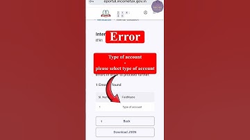 ITR "account type error " validation error Solution #incometax #shortfeed #eportal