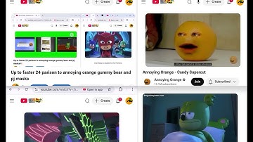 Up to faster 27 parison to Annoying orange Gummy bear and PJ masks