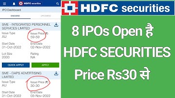 8 IPO Price Rs30 Only,Available to Buy in #hdfcsecurities