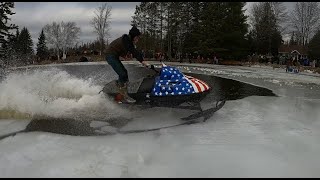 Pickerel Lake 2024 Sleds Drowning and Crashing