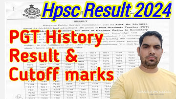 HPSC PGT History (ROH & Mewat Cadre) Result & cutoff marks 2024 / History (ROH & Mewat Cadre)/ HPSC