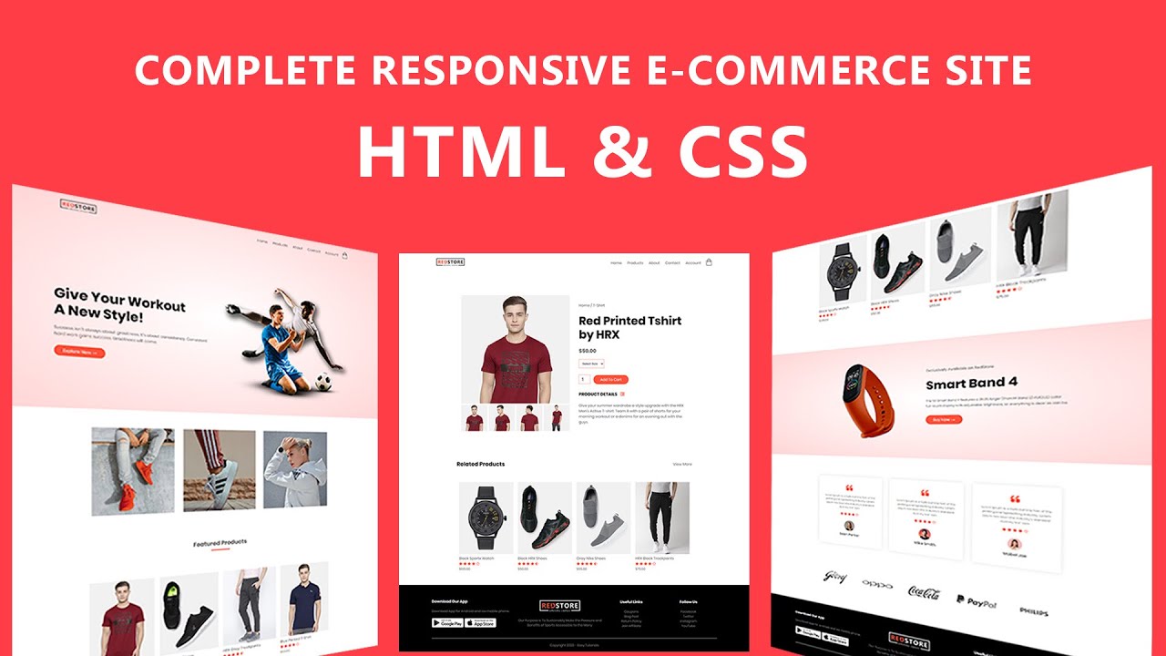 How To Make Ecommerce Website Using HTML And CSS Step By Step | Create ...
