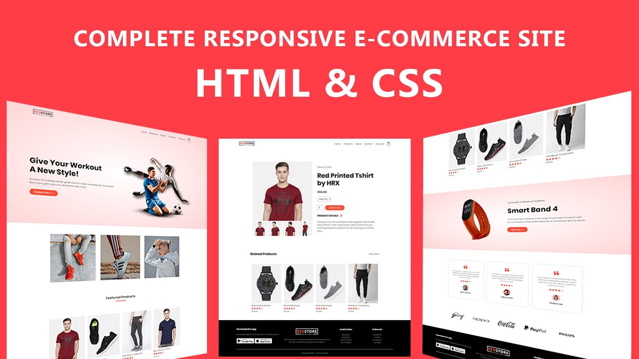 How To Make Ecommerce Website Using HTML And CSS Step By Step | Create e-Commerce Website