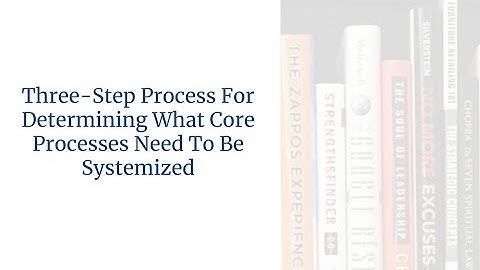 Three-Step Process For Determining What Core Processes Need To Be Systemized