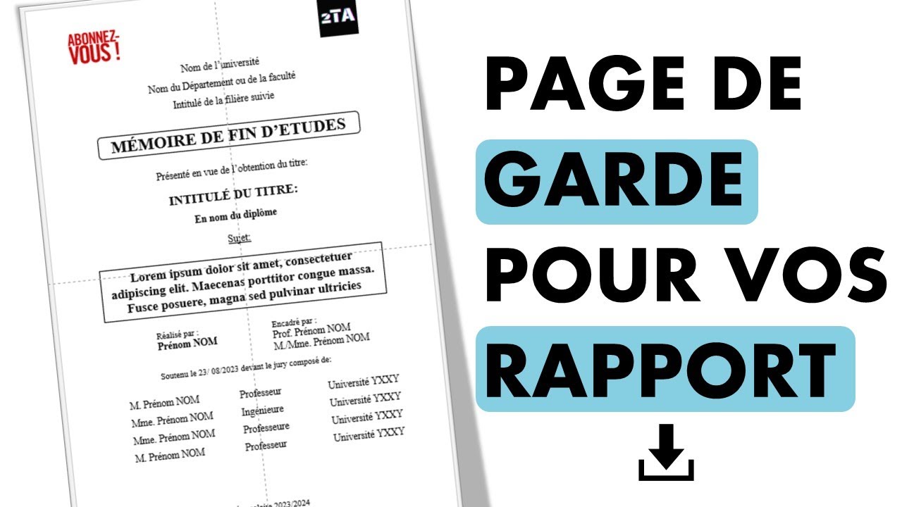 Page De Garde à Imprimer Gratuitement Page de garde à faire, téléchargeable gratuitement 📥 - YouTube