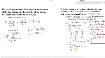 Math 1314 Final Exam Review Part 1
