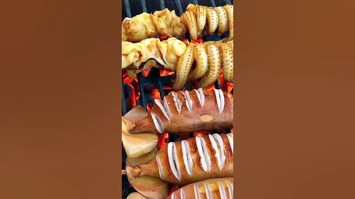 Grilled Octopus & Squid So Yummy #Shorts