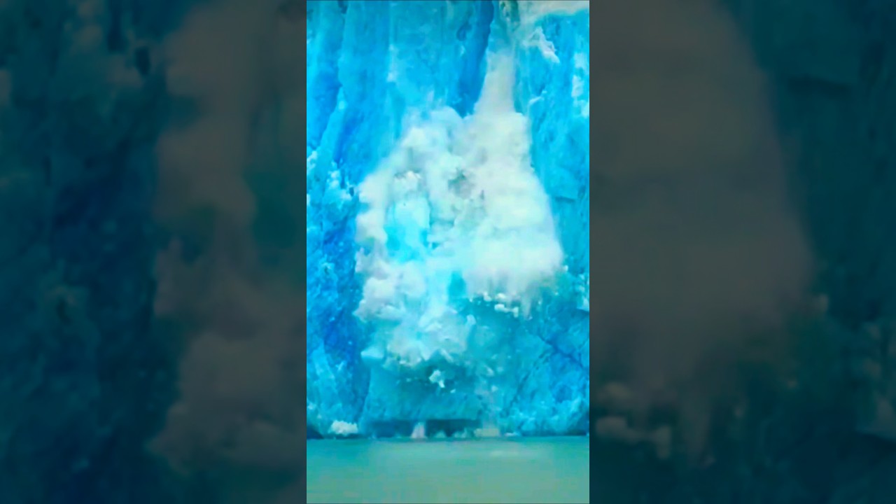 Ice Calving From Dawes Glacier In Endicott Arm Fjord | Carnival Luminosa #fyp #alaskancruise #Alaska