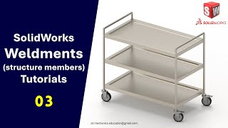 Famous SolidWorks Tutorial: Design a Service Trolley Using Sheet Metal & Weldments #cad #sheetmetal #3d Wealth