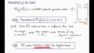 Lecture 4, Video 4: Reed-Solomon Codes!