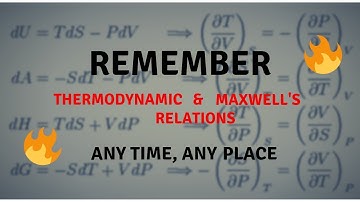 BEST WAY TO REMEMBER || THERMODYNAMICS & MAXWELL