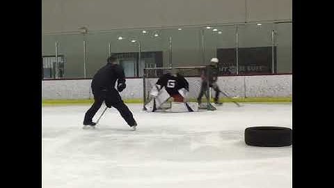 Goalie working on behind net reads