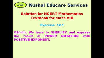 NCERT Maths Class 8 chapter 12 (Exponents and Powers) Ex12.1 Q2 (i-iii)