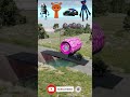 🔥Crazy Frog,Sprunnku,Police Tesla,Huggy Wuggy Cars🚗VS Barbiev Bollard BeamNG🚗🎮 Shorts!🔥