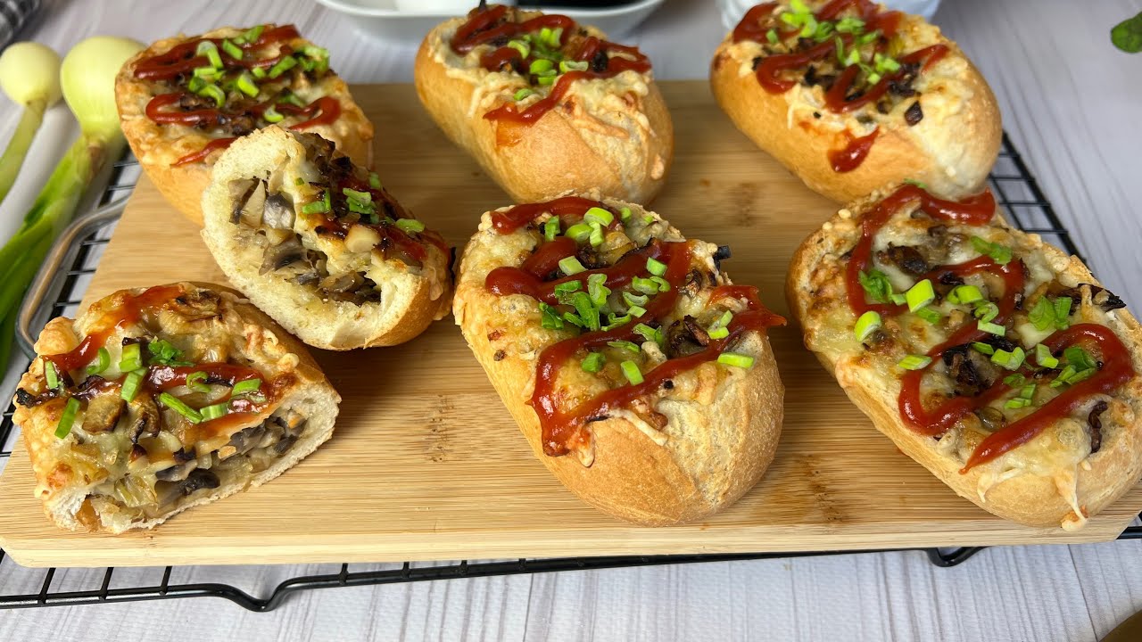 Zapiekane bułeczki z pieczarkami ✅ 