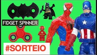 FIDGET SPINNER HAND SPINNER BONECOS LEGO SUPER HOMEM BATMAN CAPITÃO MARVEL FLASH SORTEIO PAPAI RG