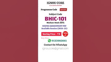 BHIC 101 Solved Assignment PDF 2024-25 in Hindi, BAHIH program BHIC-101 Solved assignments