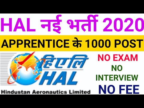 HAL Apprentice Recruitment 2020 | HAL Apprentice Bharti 2020 | HAL Apprentice Vacancy 2020 | No Exam