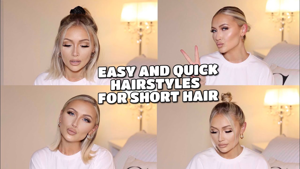 EASY AND QUICK EVERYDAY HAIRSTYLES FOR SHORT HAIR - YouTube