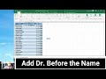 "Quickly Add Titles to Names in Excel | Flash Fill Magic"