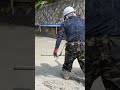 河床に100トンのコンクリートを打設 #土木