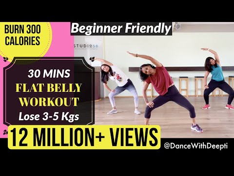 30mins DAILY FLAT BELLY Workout  - Beginner Bollywood | Easy Exercise to Lose weight 3-5kgs