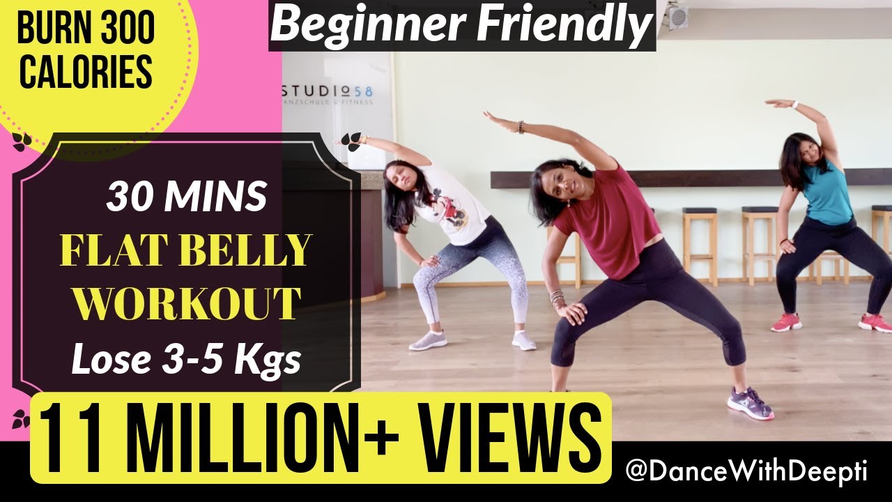 30mins DAILY FLAT BELLY Workout    Beginner Bollywood  Easy Exercise to Lose weight 3 5kgs