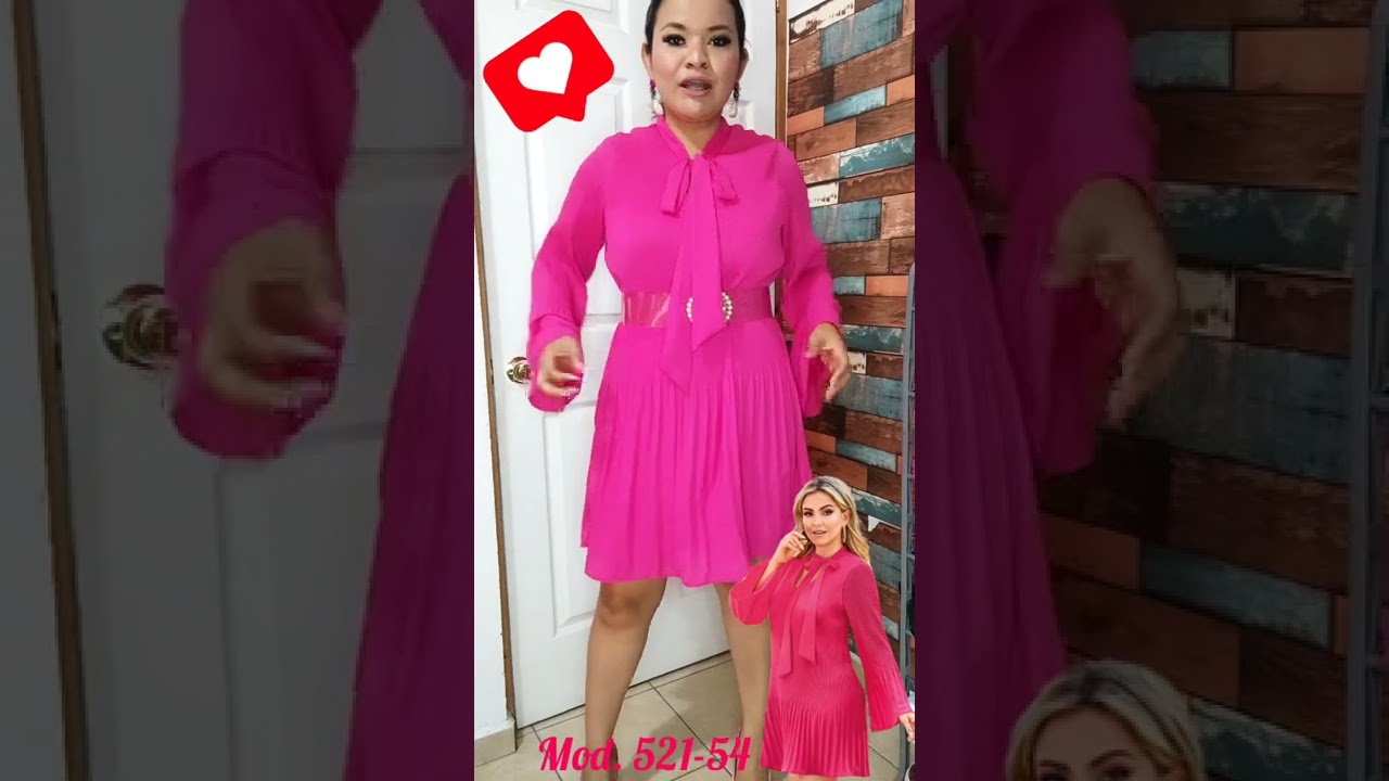 Rese a de hermoso vestido rosa cklass