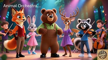 🎺 Animal Orchestra 🐘🎵 Kids Music Learning Song | E&K Music Studio