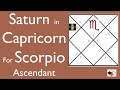 Saturn in Capricorn Sign For Scorpio Ascendant (Saturn in 3rd House for Scorpio Asc)
