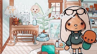 Decorating An Aesthetic Baby Boy Bedroom | *with voice* | Toca Boca Life World Roleplay