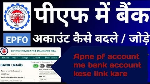 How to link bank account in pf account 2024! पीएफ अकाउंट में बैंक अकाउंट कैसे जोड़ें / बदले???