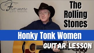 Honky Tonk Women - The Rolling Stones Guitar Lesson - Tutorial