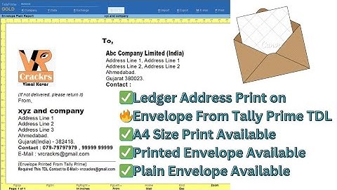 Tally TDL | How to Print Address on Envelope | Best Envelopes Printing Module for Tally Prime 3.0