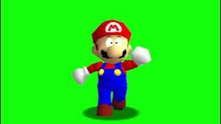 SM64 Mario Surprised Running (Green Screen) 16:9 Widescreen HD