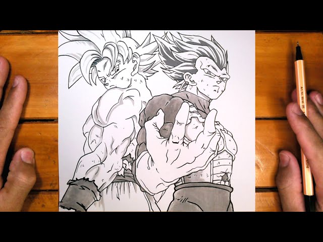 Arte imagina Goku com o Ultra Ego e Vegeta com o Instinto Superior