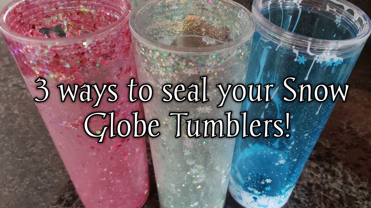 Snow globe tumbler cup DIY / New way to seal cups / Starbucks snowglobe tumbler  cups 