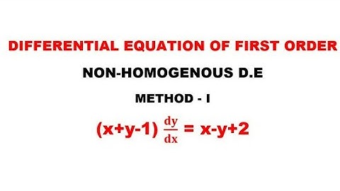 @btechmathshub7050Non-Homogeneous Differential Equation- Method -1