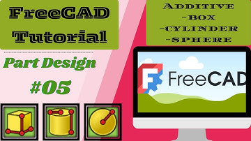 FreeCAD Part Design tools #05: How to design a solid parts with FreeCAD  primitive additive tools.