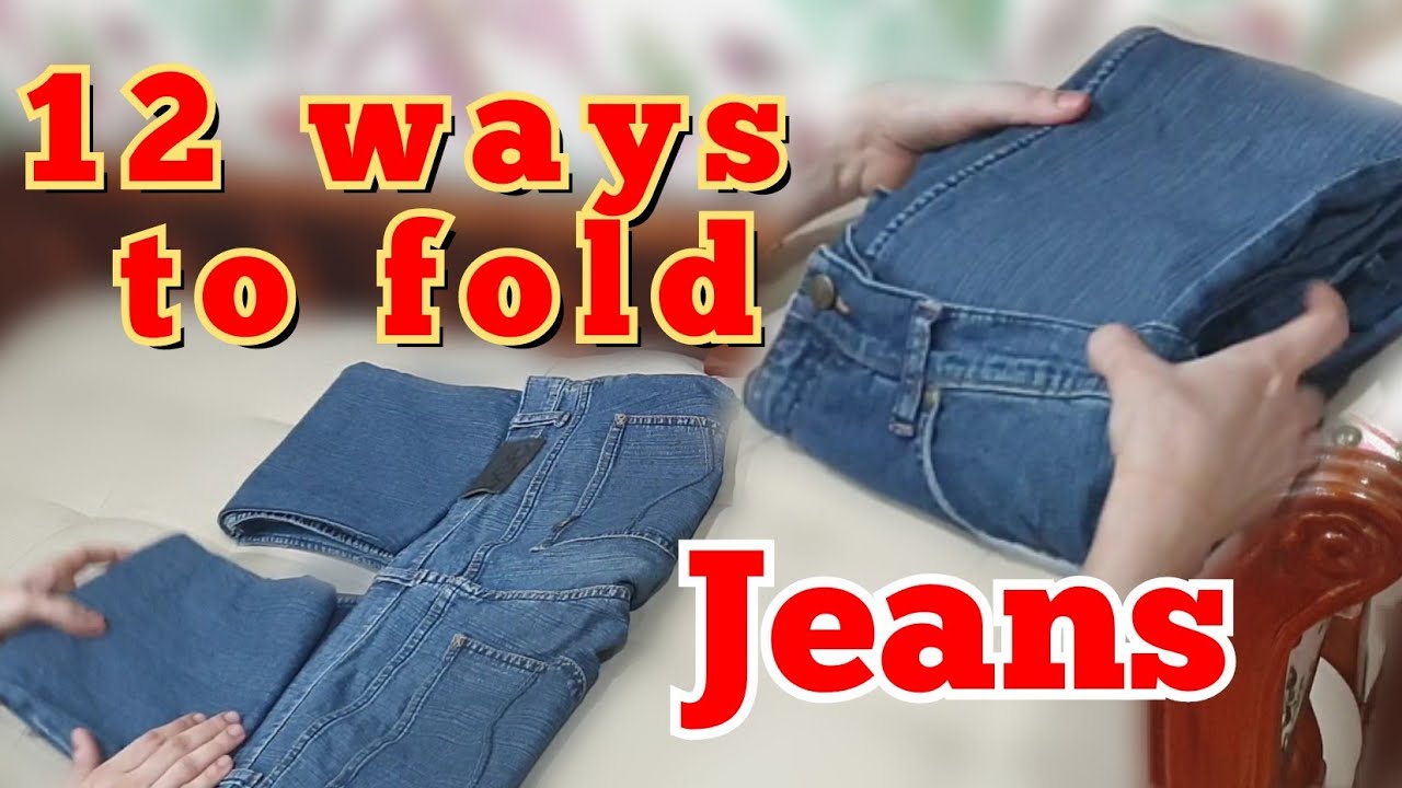 💡#22, 12 unique jeans folding tricks || folding hacks || space saving ...