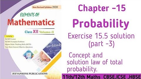Ex 15.5 (part-3) Chapter 15 Probability Elements Maths Class 12th |#probability #elementsmaths#maths